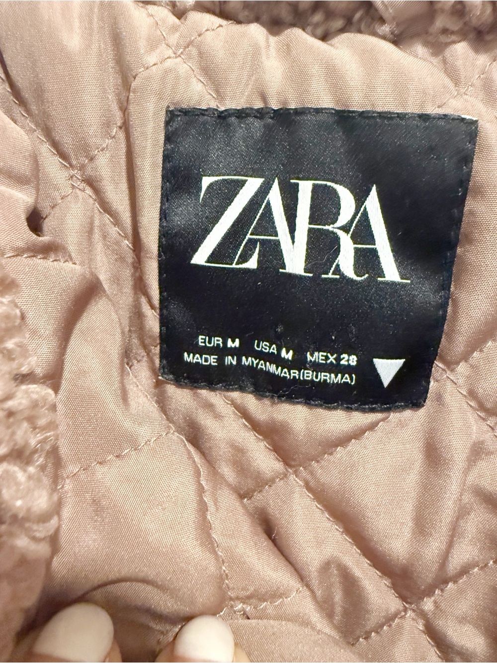 ZARA Sherpa Contrast Hooded Bomber Jacket size Medium Teddy - Picture 5 of 10